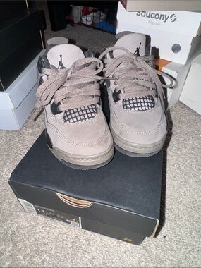 Jordan Taupe Suede Low-Top Sneakers with Black Accents